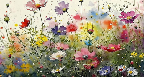 Keyboard Mat, COSMOS FLOWERS #13