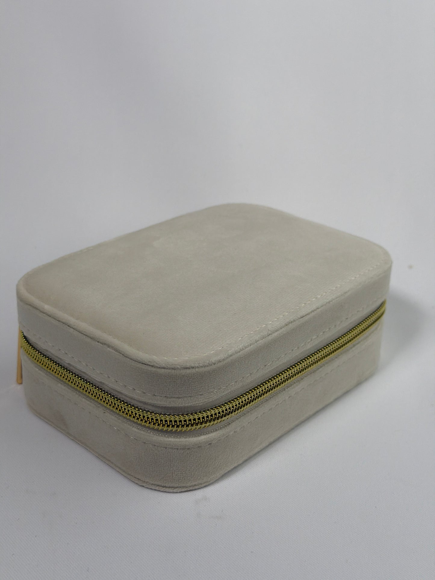 Travel Jewellery Box Cream Velvet