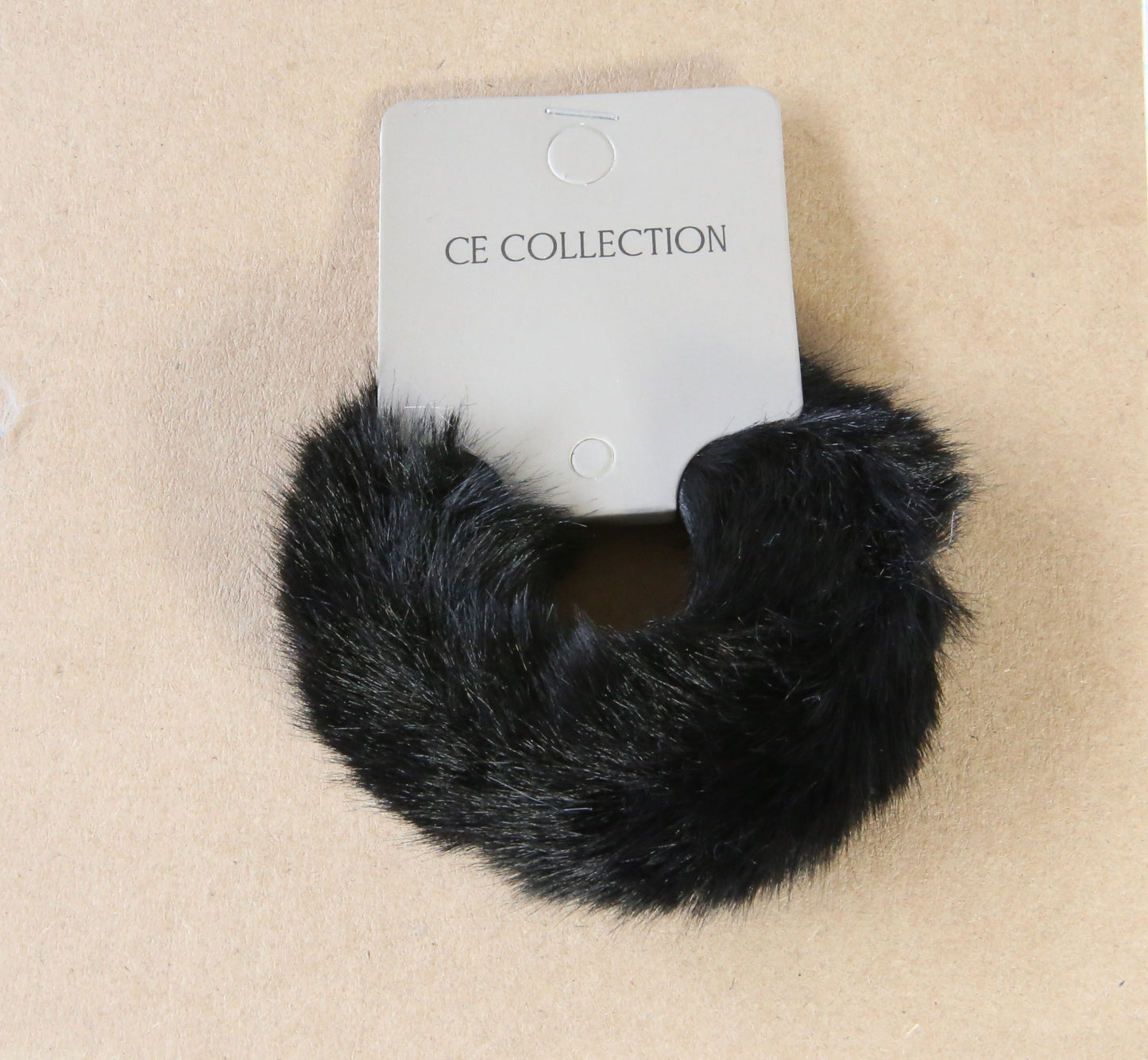 Fluffy hair tie_Black_Pack of 3