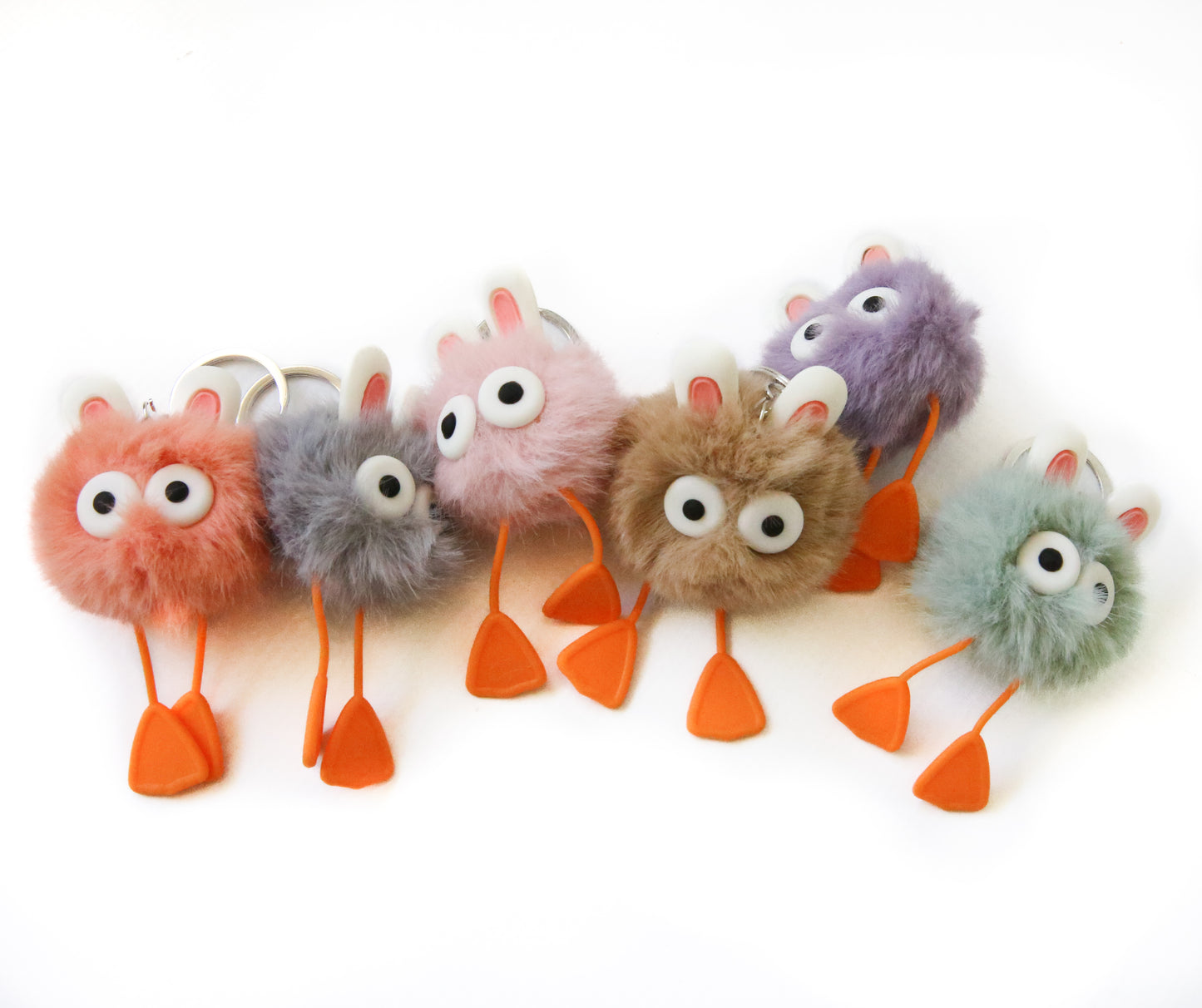 Key ring_Fluffy animal_Pack of 12