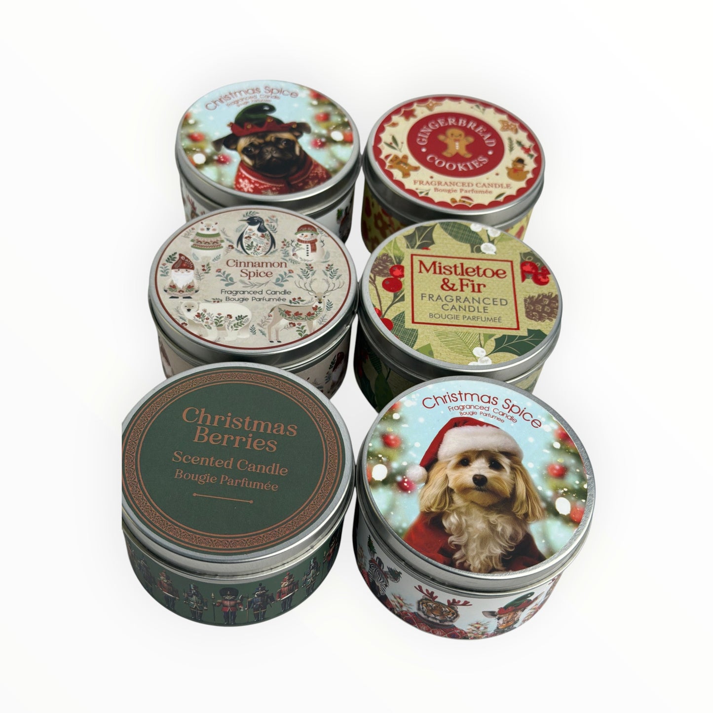 Christmas  Tin Candles 12p/box (R51ea)