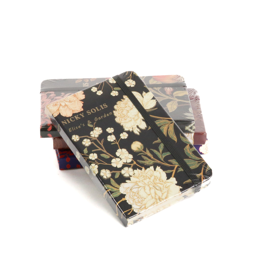 Notebook Medium Black Floral