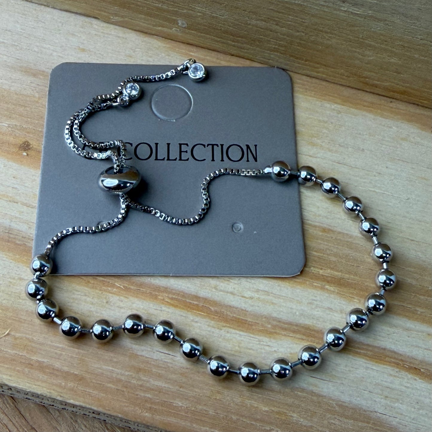 Silver plated adjustable bracelet