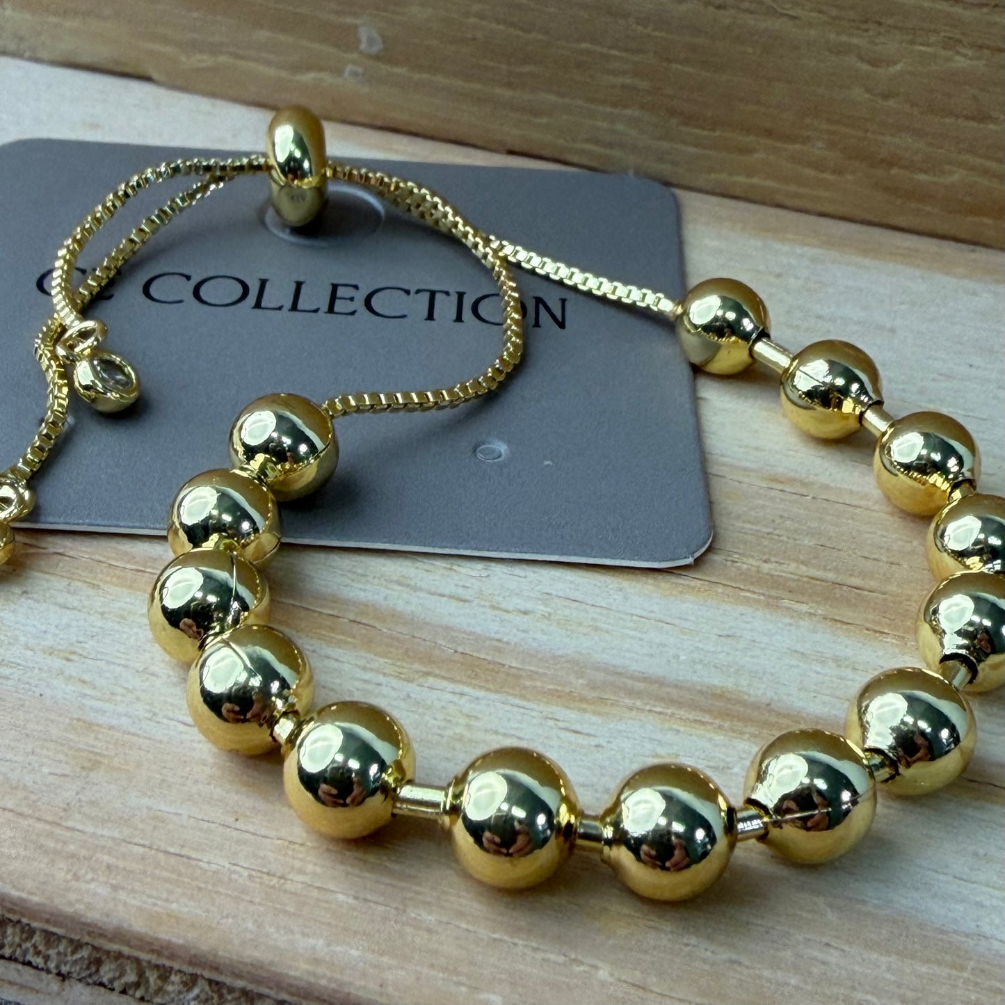 Gold plated adjustable bracelet