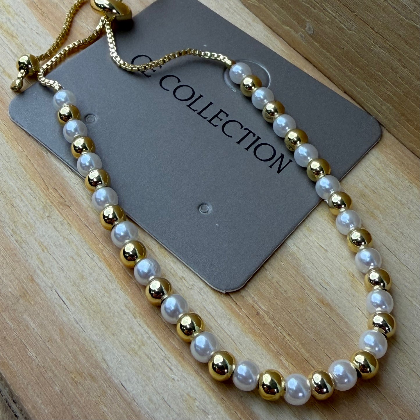 Gold plated adjustable bracelet
