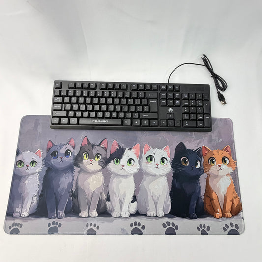 Keyboard Mat, ROW OF CATS  #11