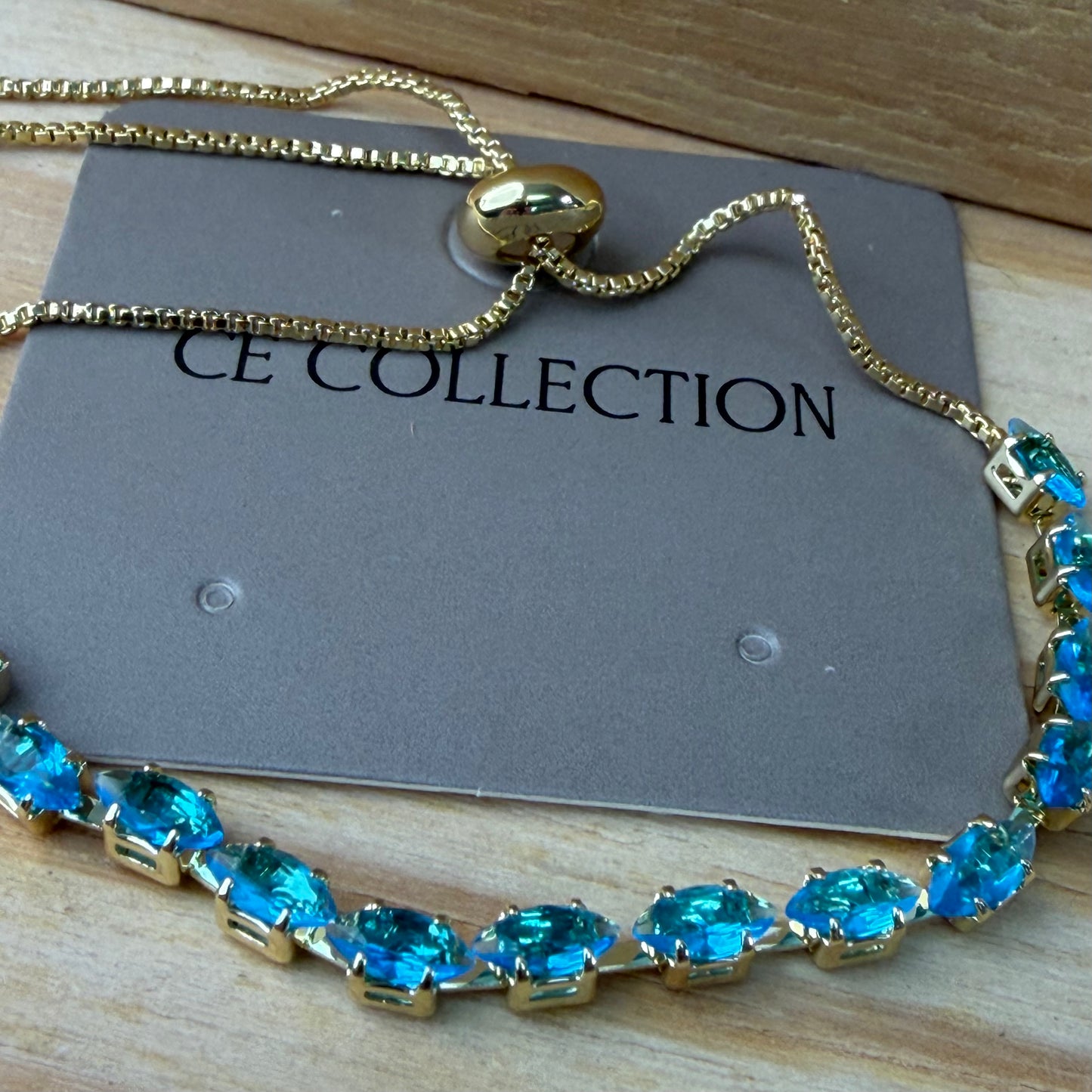 Gold plated with Blue Stones