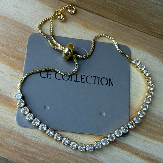 Gold plated adjustable bracelet