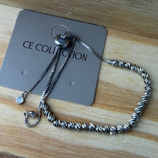 Silver plated adjustable bracelet