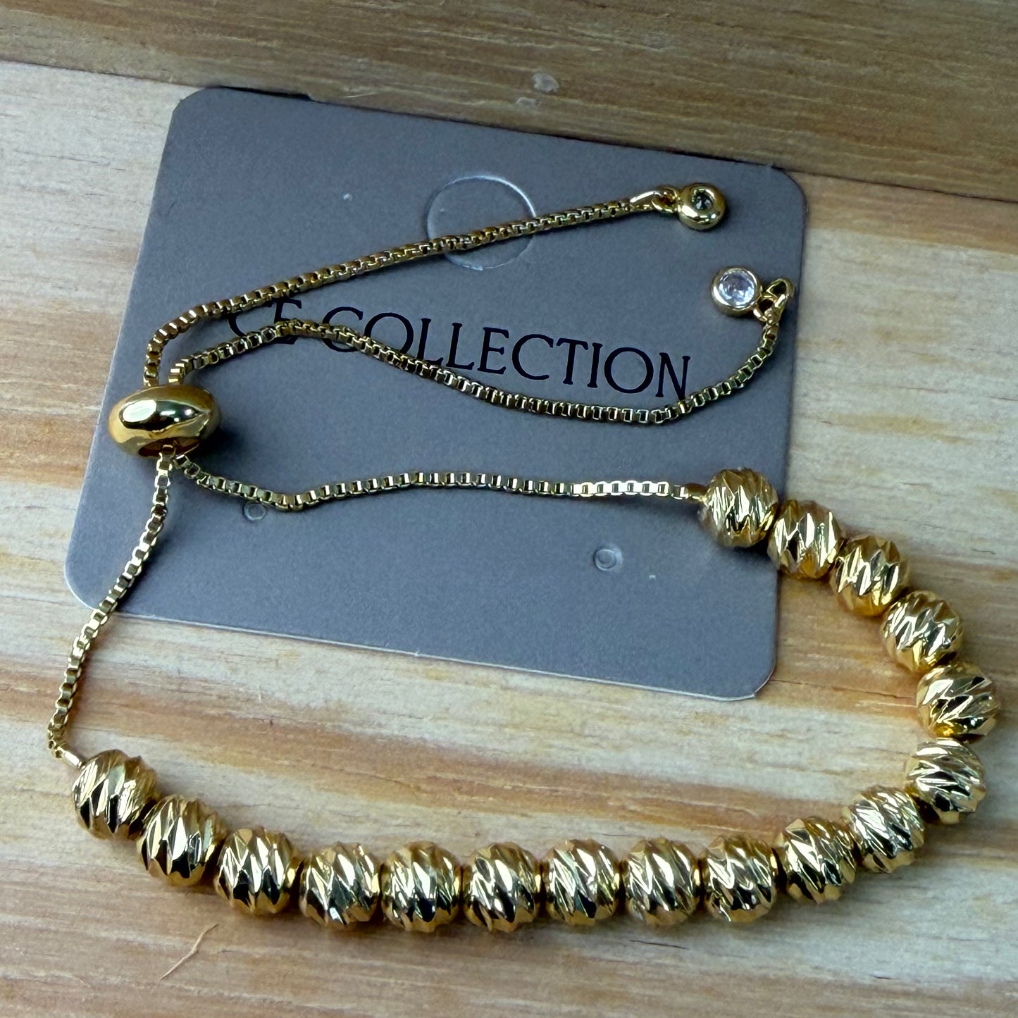 Gold plated adjustable bracelet