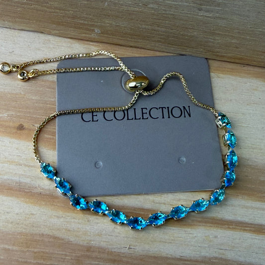 Gold plated with Blue Stones