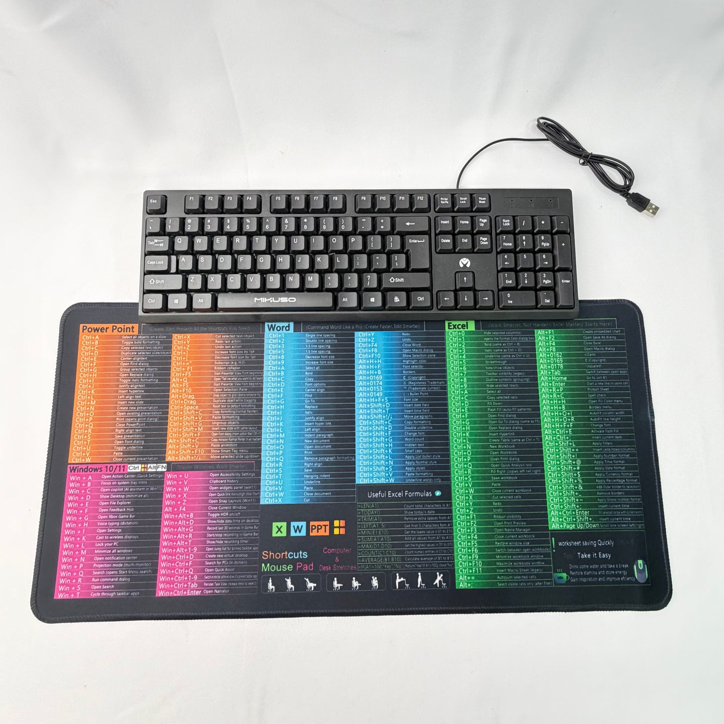 Keyboard Mat, EXCEL CHEAT SHEET  #10