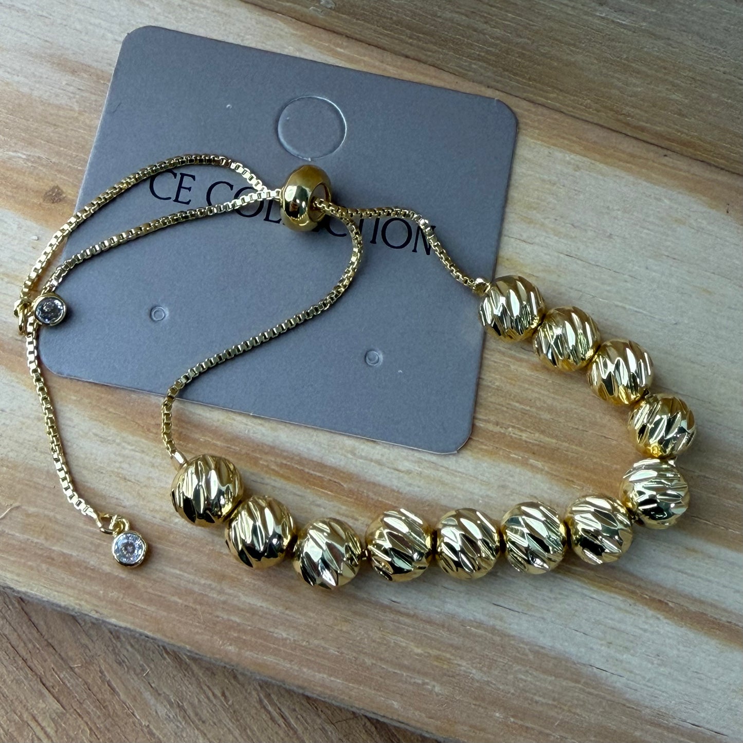 Gold plated adjustable bracelet