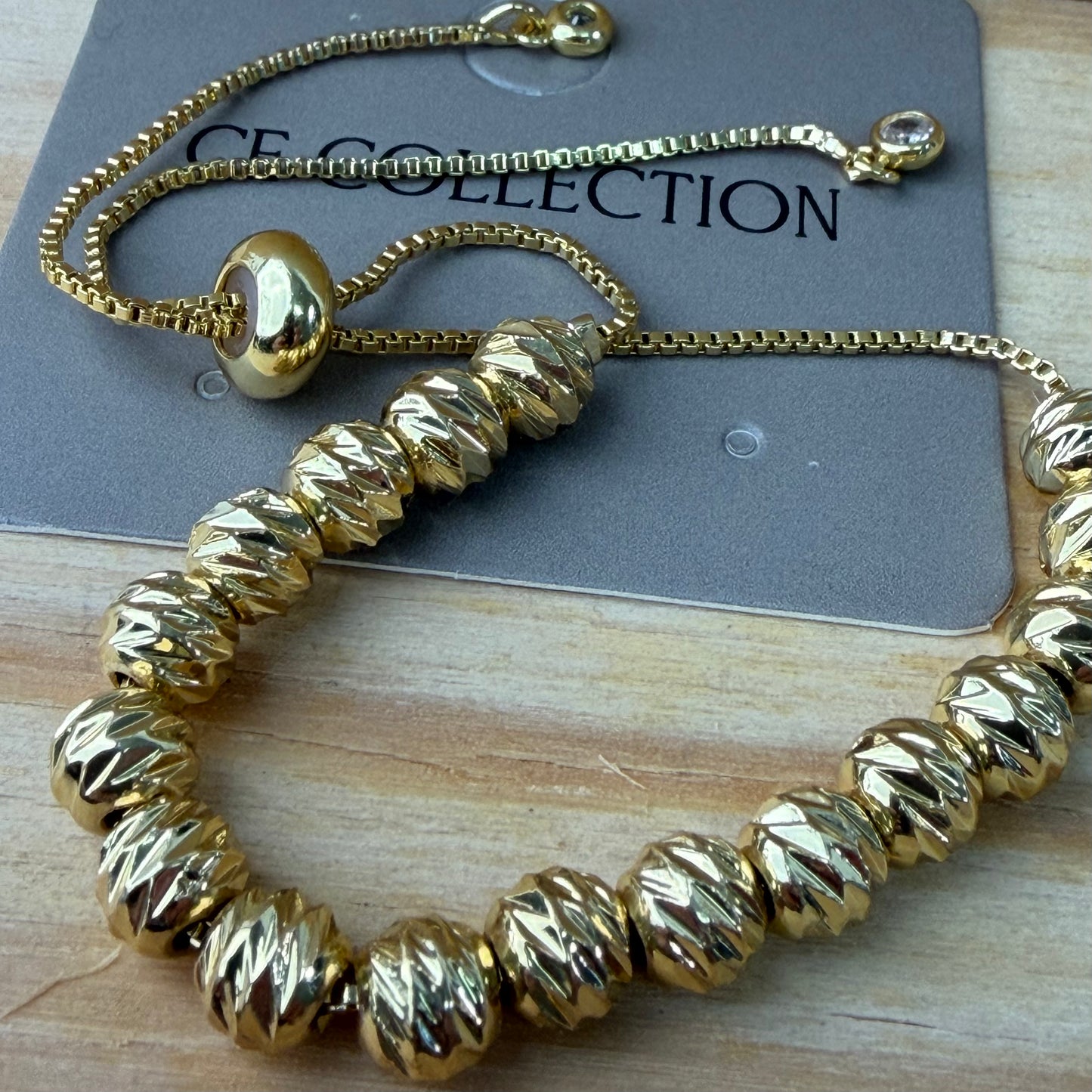 Gold plated adjustable bracelet