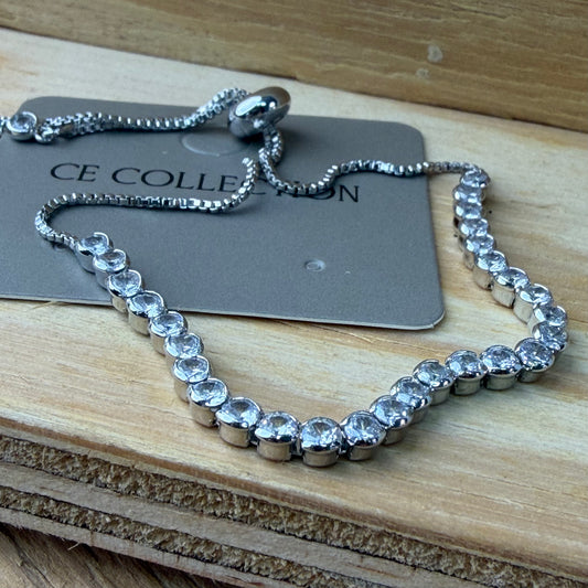 Silver plated adjustable bracelet