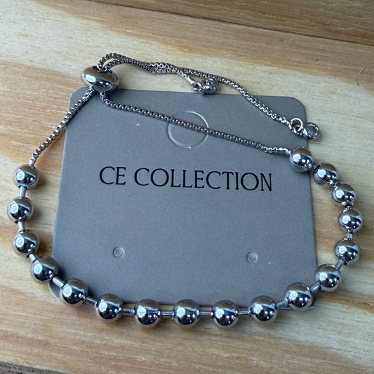 Silver plated adjustable bracelet