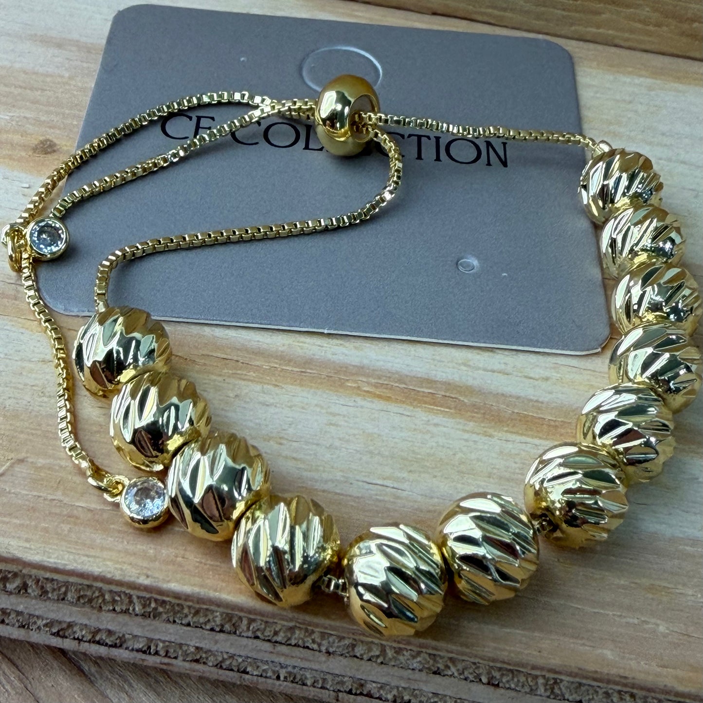 Gold plated adjustable bracelet