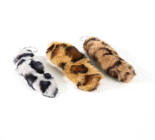 Key ring_Plush tail  print_pack of 12_3 COLOURS