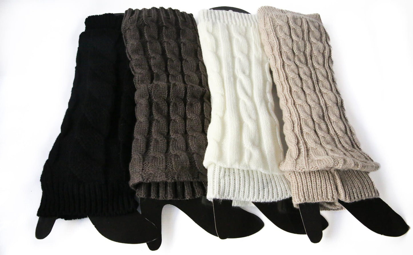 Cable Knit Legwarmers Black