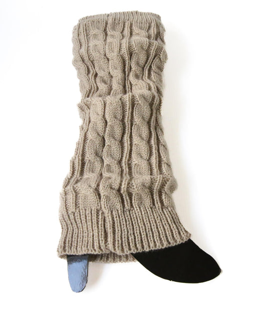 Cable Knit Legwarmers Beige