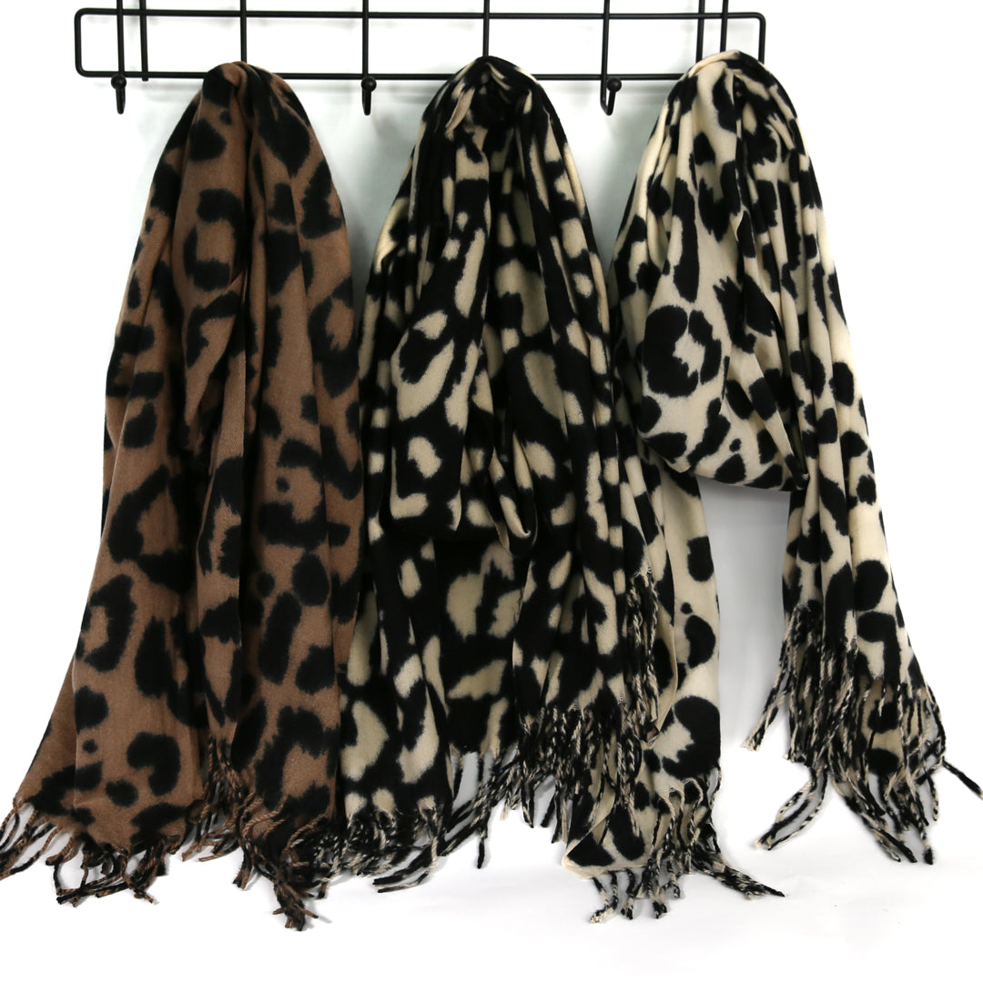 Leopard Print Winter Scarves 12 p/pack (R96ea)