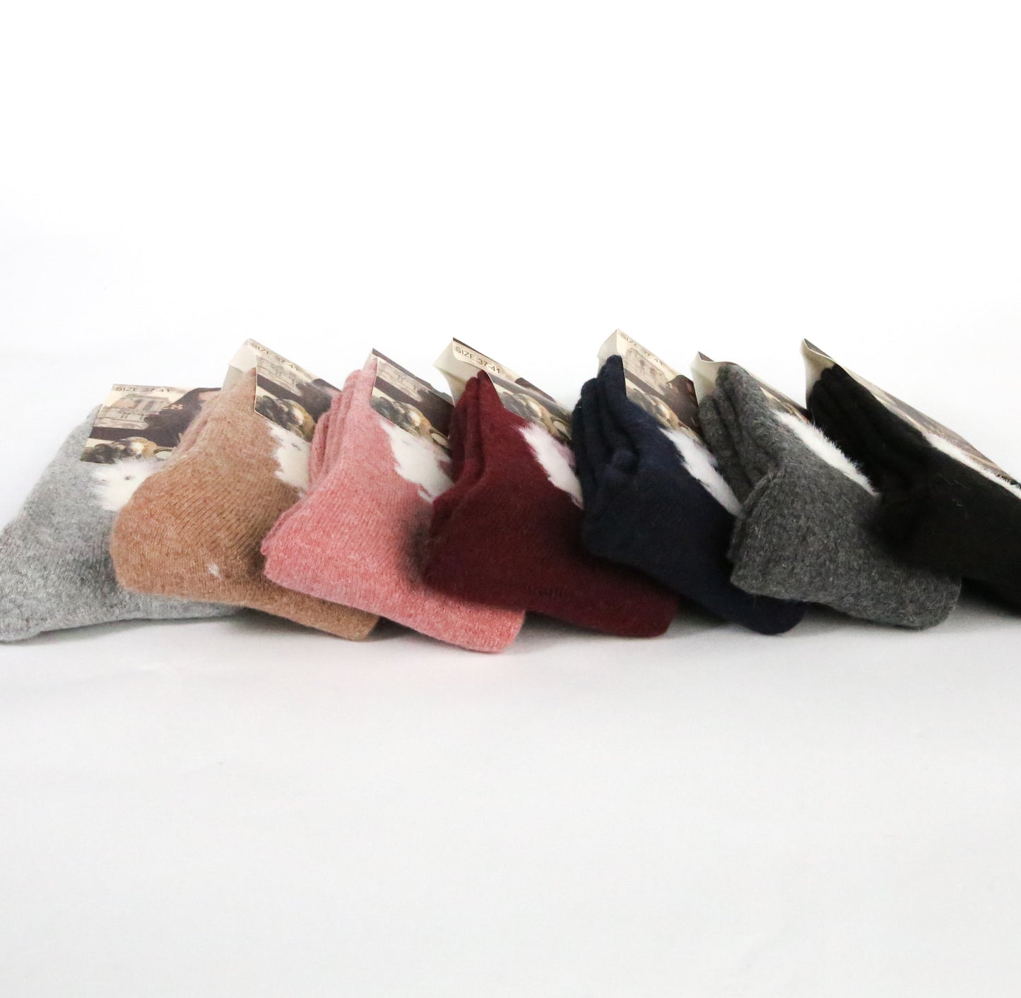Ladies Thick Wool and Angora Socks_Pack of 12