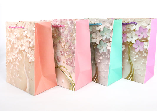 Floral gift bags_ pack of 12