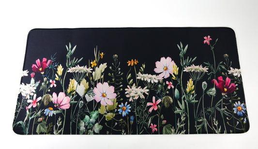Neoprene Keyboard Mat_ BLACK FLOWER GARDEN