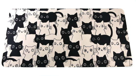 Neoprene Keyboard Mat_BLACK AND BEIGE CATS