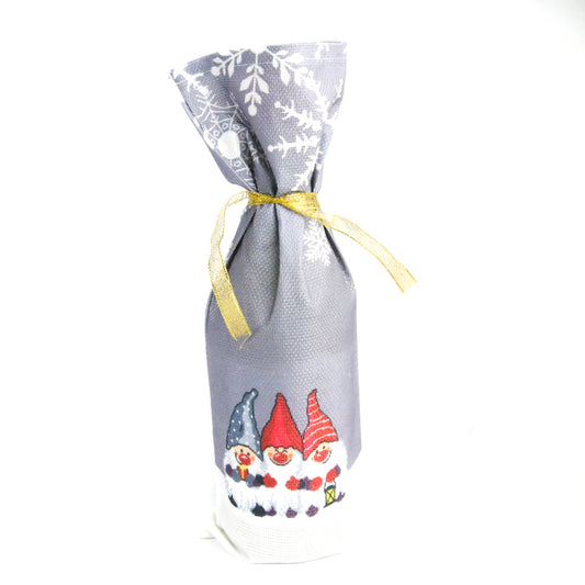 Christmas Wine Bottle Bag_GREY (12 Pack)