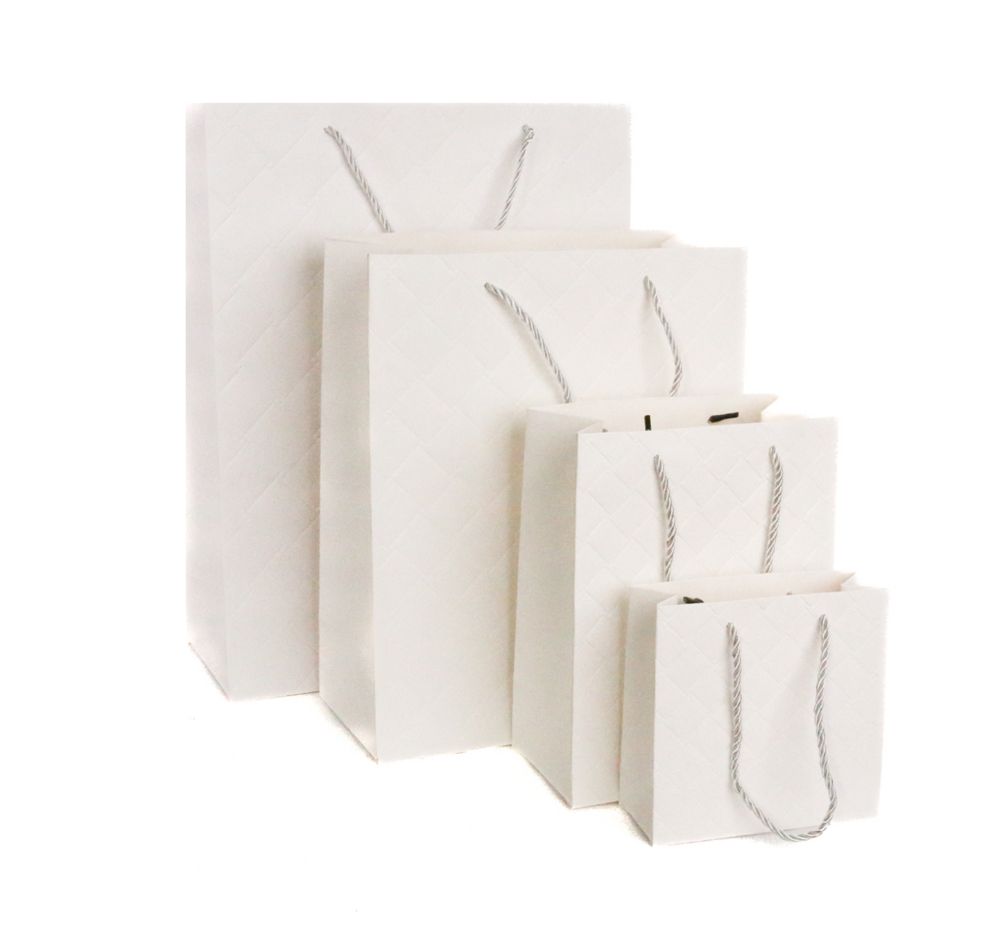 Gift Bags WHITE PATTERN 12 p/pack