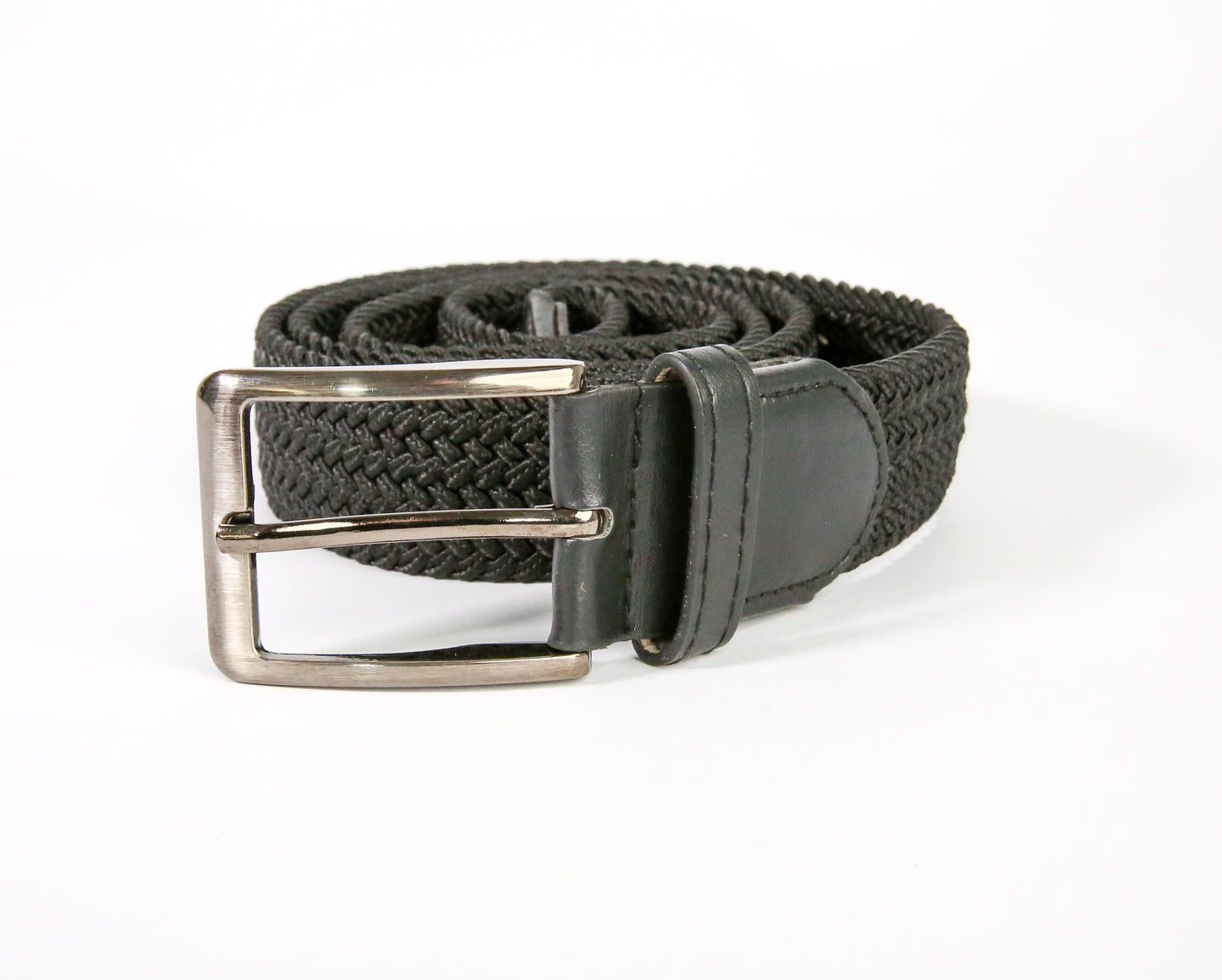 Unisex Braided Stretch Belt_4 cm_Black