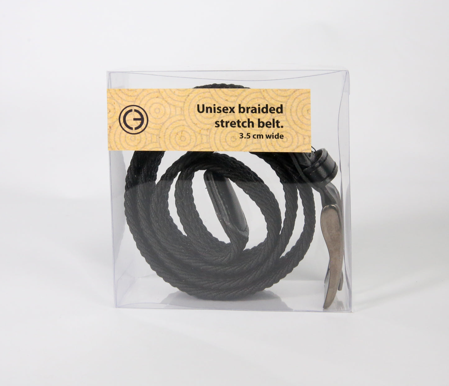 Unisex Braided Stretch Belt_3.5 cm_Black