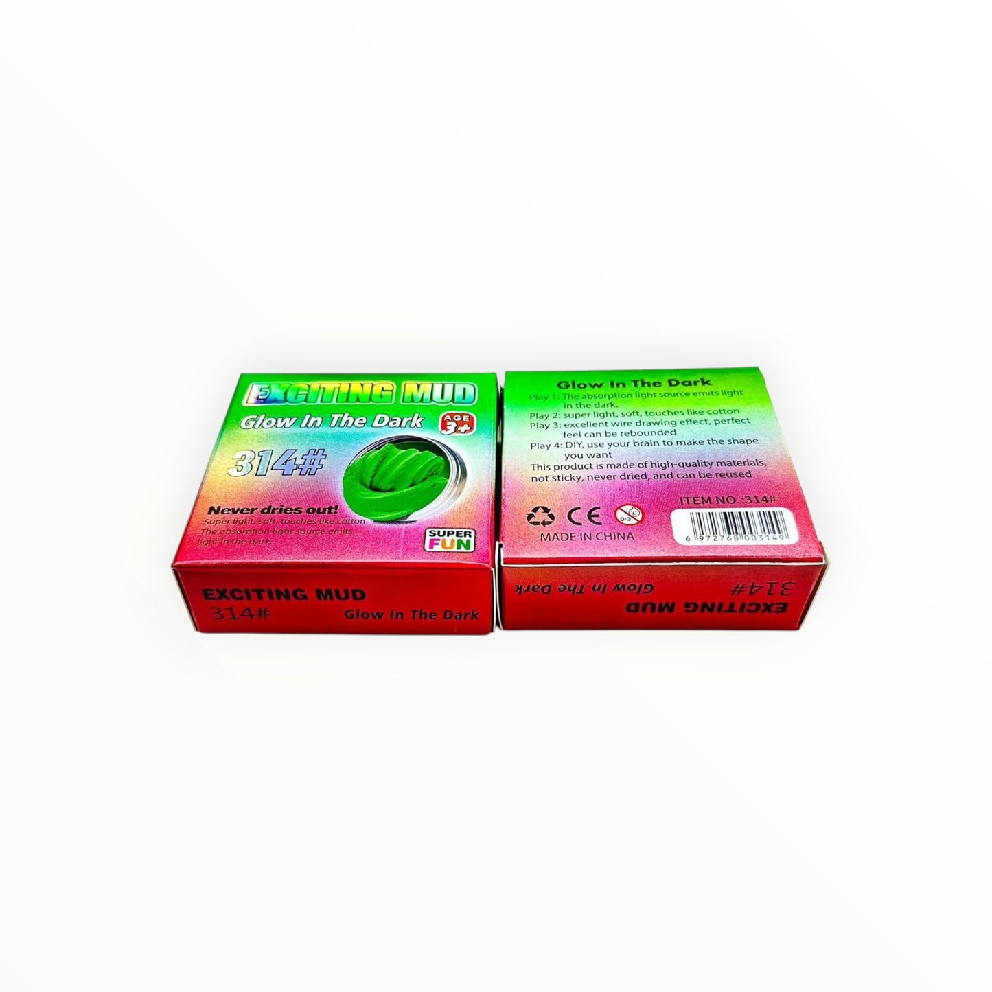 CE Collection green glow-in-the-dark putty in a tin, never dries out, item 314#
