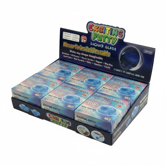 CE Collection Pearlescent blue liquid glass putty, never dries out, 12-piece box.