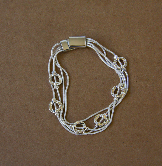 Silver plated bracelet_small rings_20cm