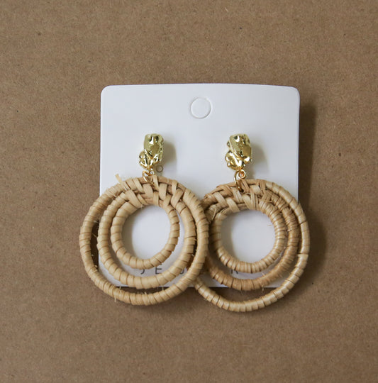 Natural Earrings_Beige_3 Rings_Pack of 3